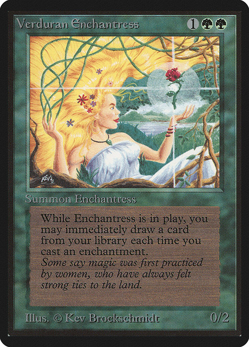 Verduran Enchantress - Limited Edition Beta Rare Card