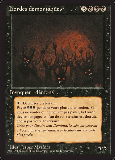Demonic Hordes - Foreign Black Border Rare Card