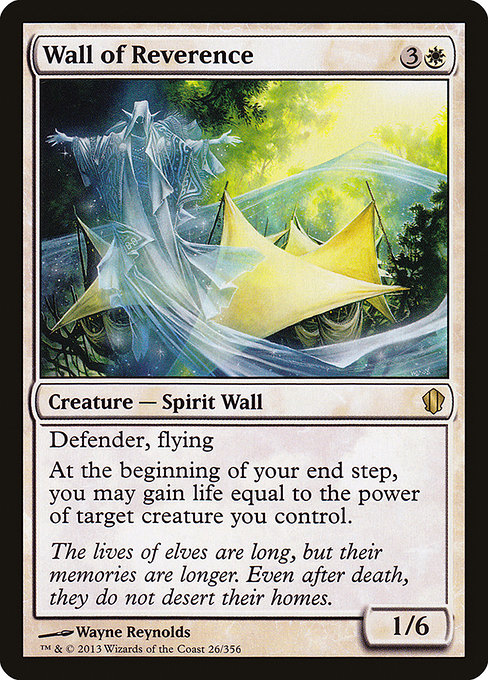 Wall of Reverence - Commander 2013 Rare Card