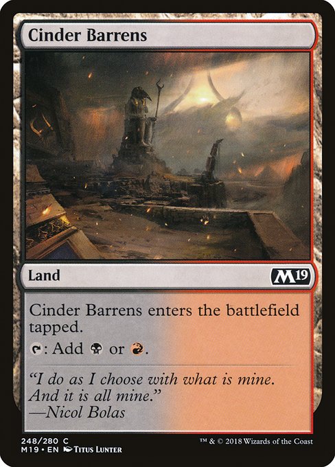 Cinder Barrens - Core Set 2019 Common Card