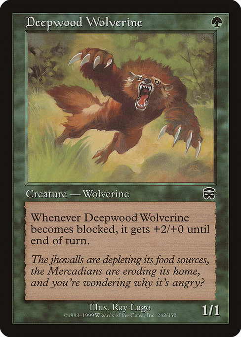 Deepwood Wolverine - Mercadian Masques Common Card