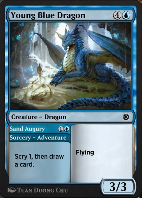 Young Blue Dragon // Sand Augury - Alchemy Horizons: Baldur's Gate Common Card