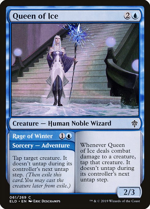 Queen of Ice // Rage of Winter - Throne of Eldraine Common Card