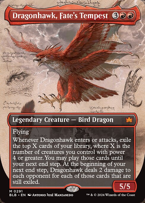 Dragonhawk, Fate's Tempest - Bloomburrow Mythic Card