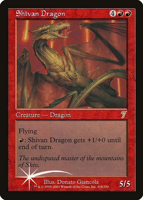 Shivan Dragon - Seventh Edition Rare Card