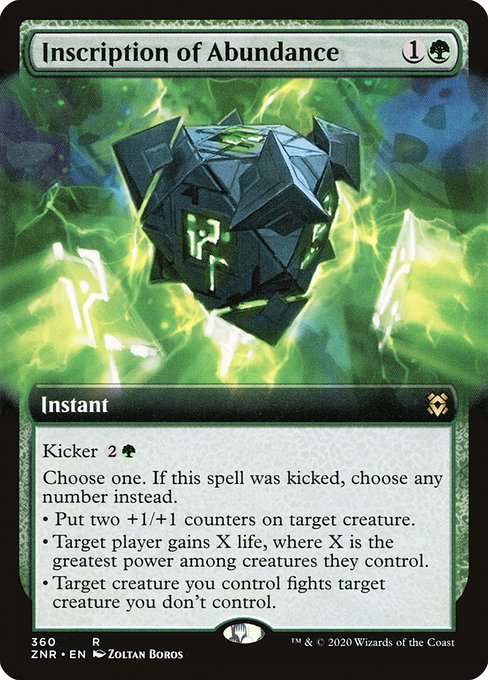Inscription of Abundance - Zendikar Rising Rare Card