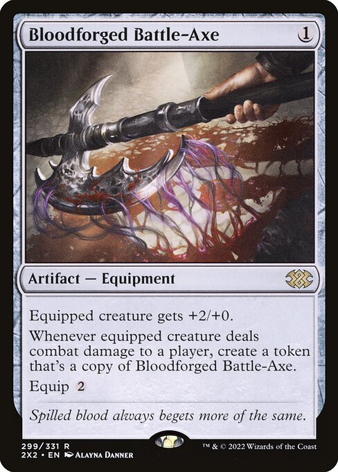 Bloodforged Battle-Axe - Double Masters 2022 Rare Card