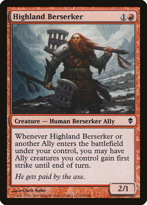 Highland Berserker - Zendikar Common Card