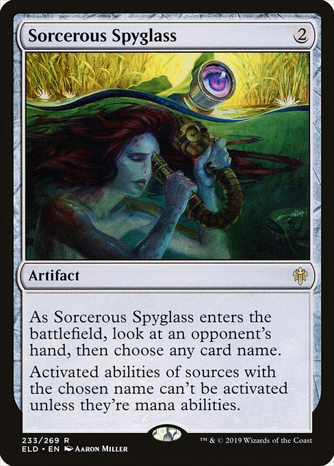 Sorcerous Spyglass - Throne of Eldraine Rare Card