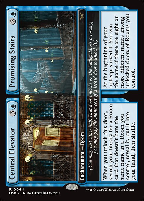 Central Elevator // Promising Stairs - Duskmourn: House of Horror Rare Card