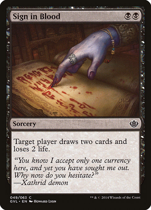Sign in Blood - Duel Decks Anthology: Garruk vs. Liliana Common Card