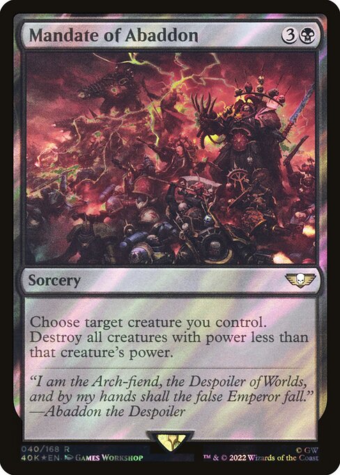Mandate of Abaddon - Warhammer 40,000 Commander Rare Card