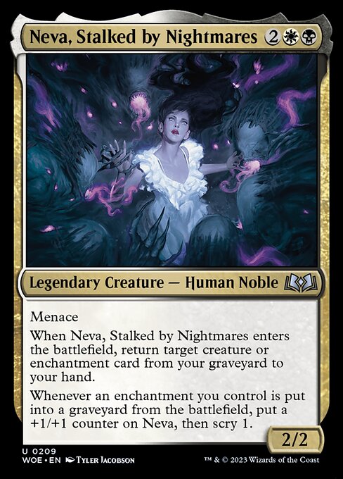 Neva, Stalked by Nightmares - Wilds of Eldraine Uncommon Card