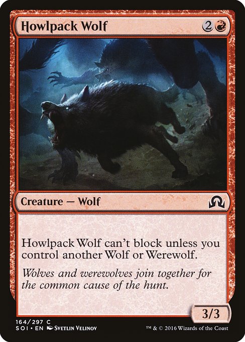 Howlpack Wolf - Shadows over Innistrad Common Card