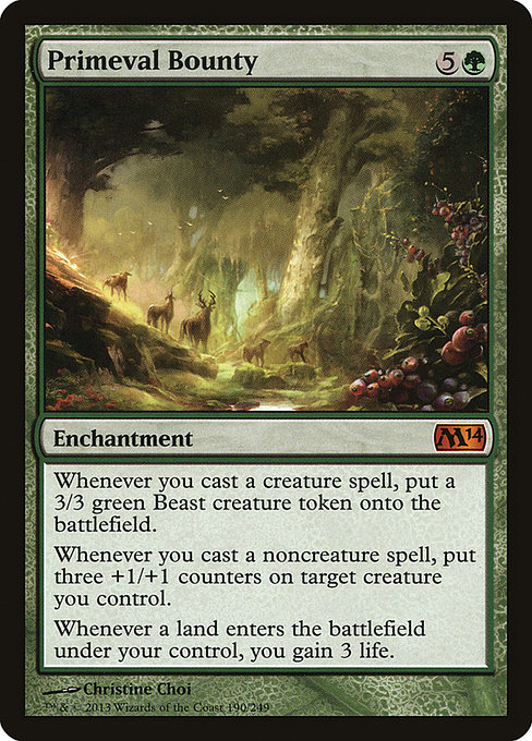Primeval Bounty - Magic 2014 Mythic Card