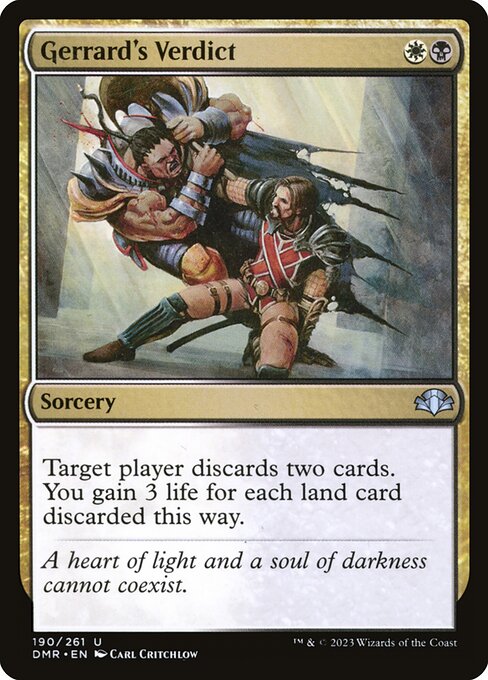 Gerrard's Verdict - Dominaria Remastered Uncommon Card