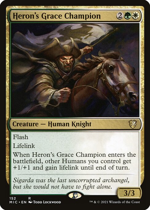 Heron's Grace Champion - Midnight Hunt Commander Rare Card