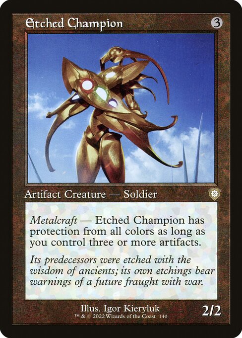 Etched Champion - The Brothers' War Commander Rare Card