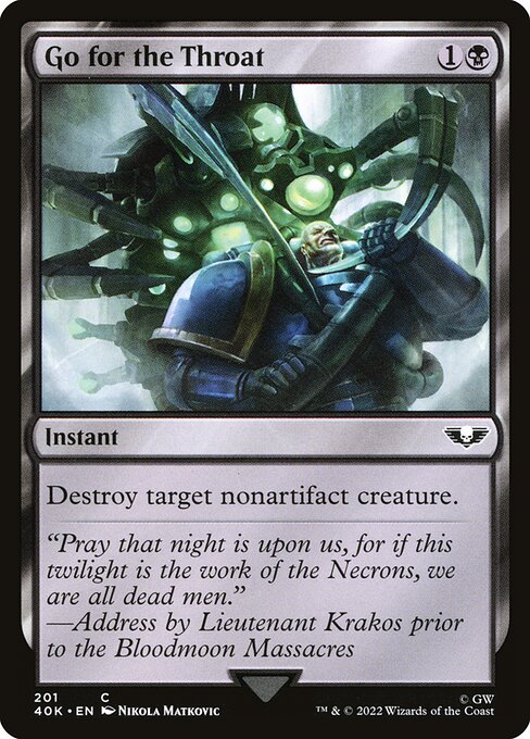 Go for the Throat - Warhammer 40,000 Commander Common Card