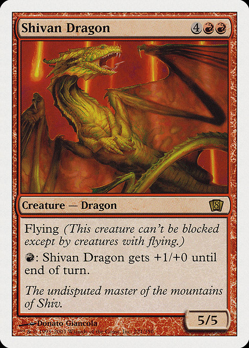 Shivan Dragon - Eighth Edition Rare Card