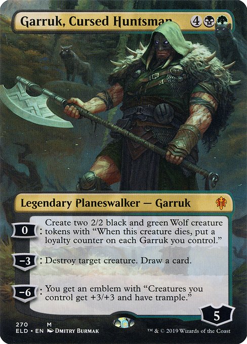 Garruk, Cursed Huntsman - Throne of Eldraine Mythic Card