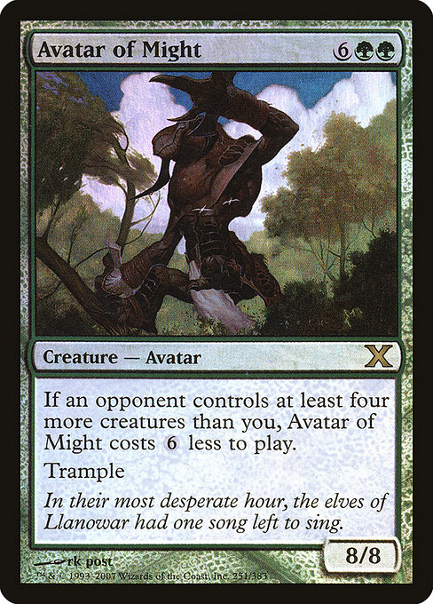 Avatar of Might - Tenth Edition Rare Card