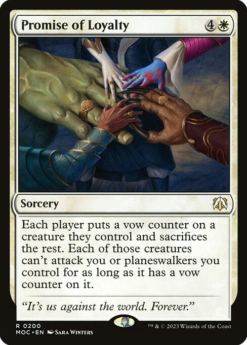Promise of Loyalty - March of the Machine Commander Rare Card