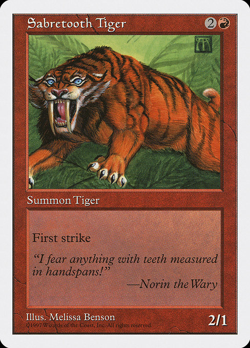 Sabretooth Tiger - Fifth Edition Common Card