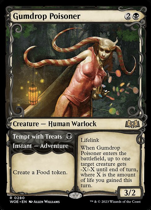 Gumdrop Poisoner // Tempt with Treats - Wilds of Eldraine Rare Card