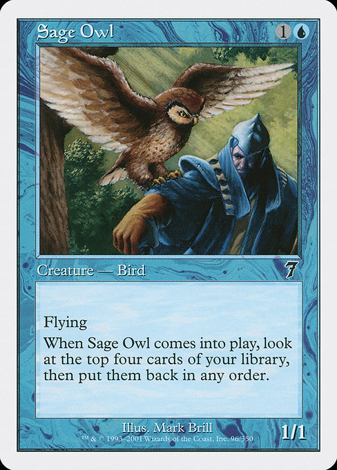 Sage Owl - Seventh Edition Common Card