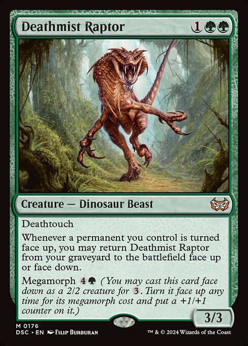 Deathmist Raptor - Duskmourn: House of Horror Commander Mythic Card