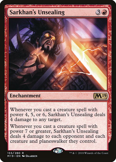 Sarkhan's Unsealing - Core Set 2019 Rare Card