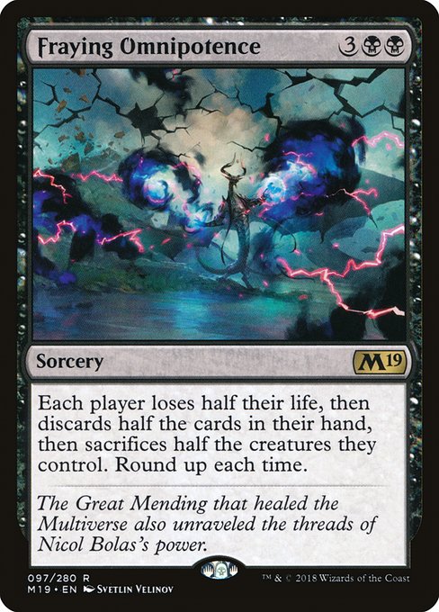 Fraying Omnipotence - Core Set 2019 Rare Card