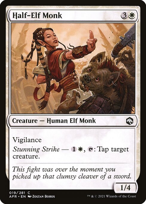 Half-Elf Monk - Adventures in the Forgotten Realms Common Card