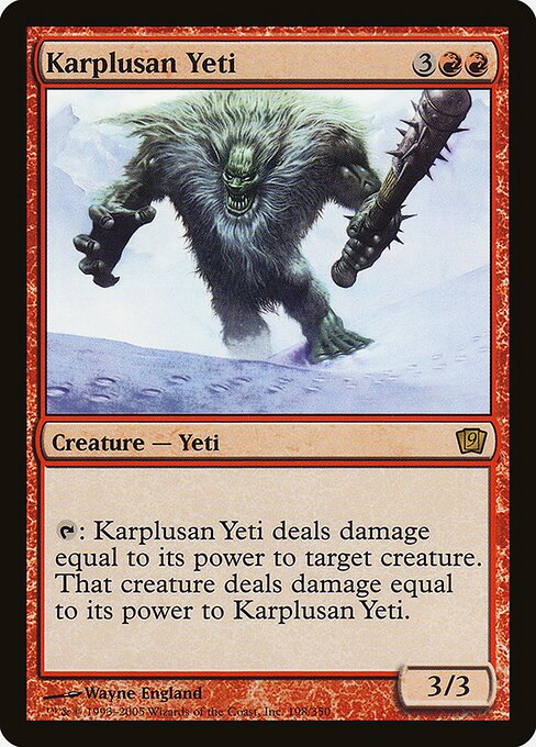 Karplusan Yeti - Ninth Edition Rare Card