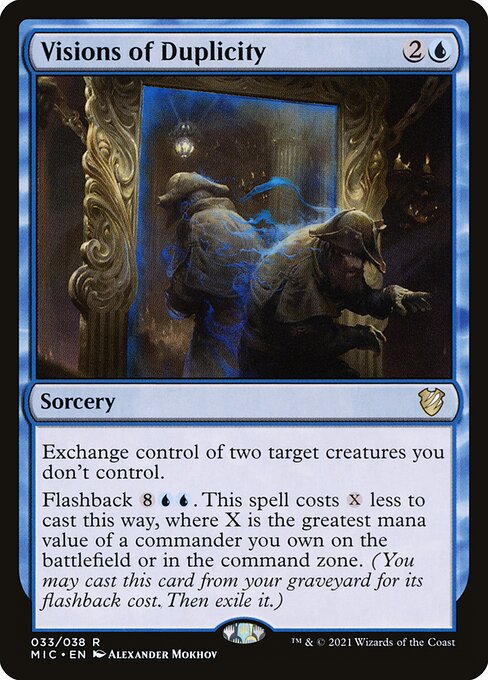 Visions of Duplicity - Midnight Hunt Commander Rare Card