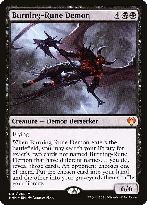 Burning-Rune Demon - Kaldheim Mythic Card