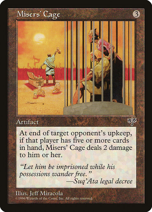 Misers' Cage - Mirage Rare Card