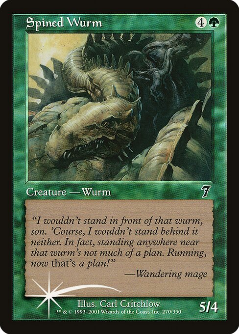 Spined Wurm - Seventh Edition Common Card