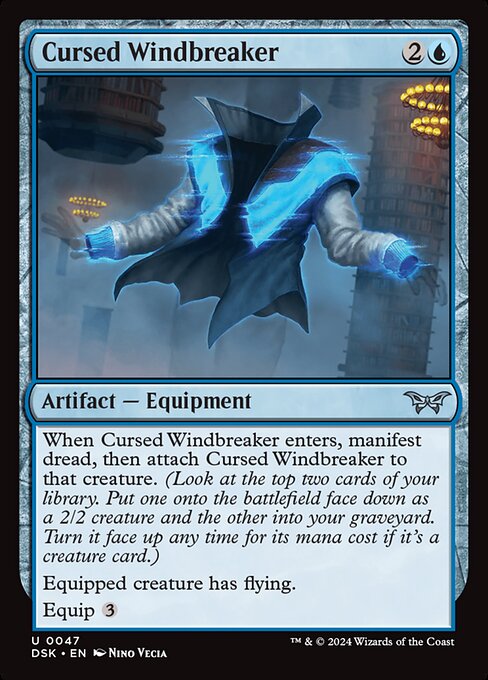 Cursed Windbreaker - Duskmourn: House of Horror Uncommon Card