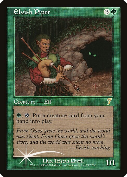 Elvish Piper - Seventh Edition Rare Card