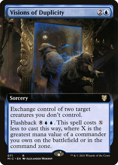 Visions of Duplicity - Midnight Hunt Commander Rare Card