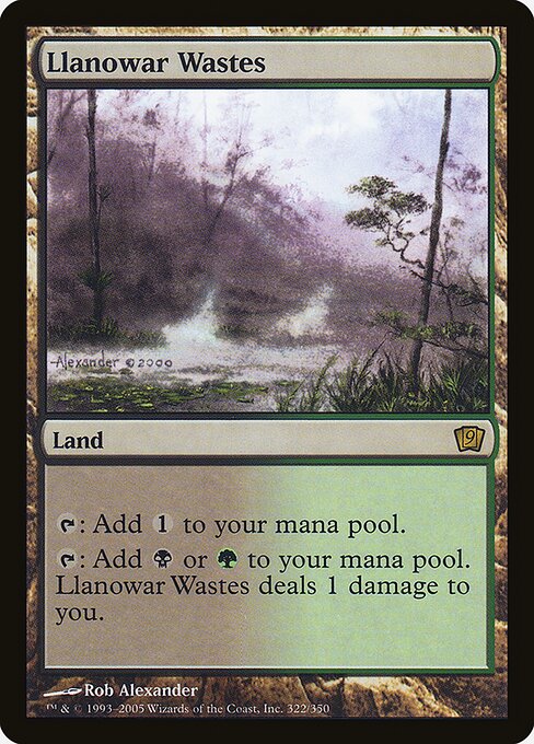 Llanowar Wastes - Ninth Edition Rare Card