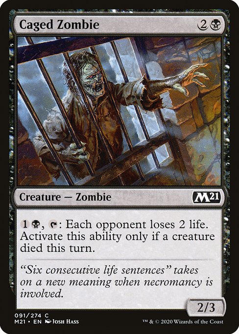 Caged Zombie - Core Set 2021 Common Card