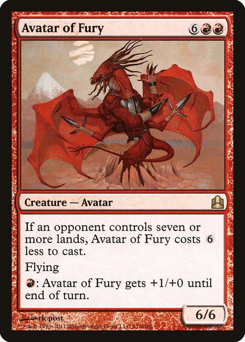 Avatar of Fury - Commander 2011 Rare Card