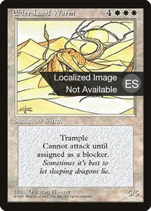Elder Land Wurm - Fourth Edition Foreign Black Border Rare Card