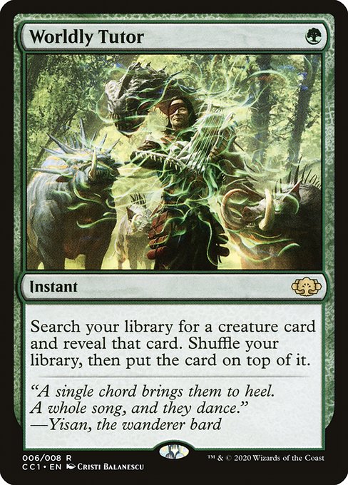 Worldly Tutor - Commander Collection: Green Rare Card