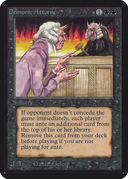 Demonic Attorney - Limited Edition Alpha Rare Card