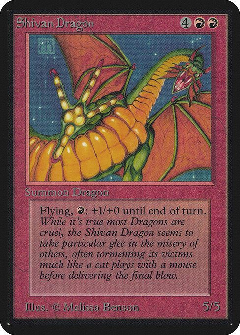 Shivan Dragon - Limited Edition Alpha Rare Card
