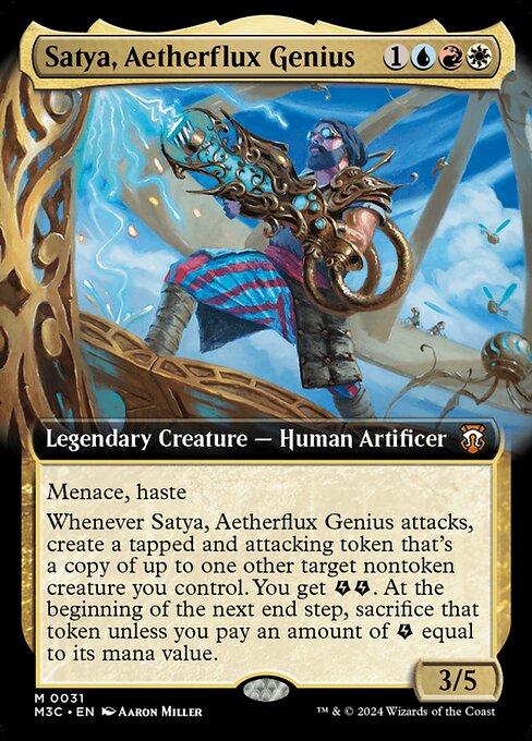 Satya, Aetherflux Genius - Modern Horizons 3 Commander Mythic Card